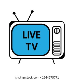 Vector icon for online tv on white background