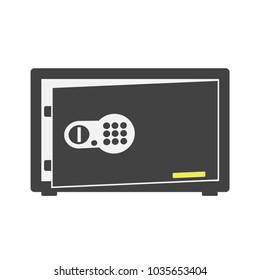 Vector icon of an open bank safe. Safe for storing documents, money.