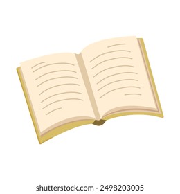 Vector icon of open book on white background , reading, education, knowledge. 