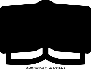 Vector icon of an open and facedown book