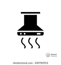 Vector icon of operating kitchen hood silhouette