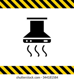 Vector icon of operating kitchen hood silhouette