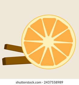 Vector icon orange with cinnamon.
Orange and cinnamon color icon