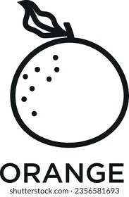 Vector icon of orange citrus fruit