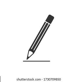 Vector icon ordinary pencil on a light background.