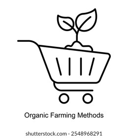 Vector icon for Organic Farming Methods in Sustainable Agriculture. Highlights healthy plant growth and soil enrichment practices for eco-friendly farming systems.