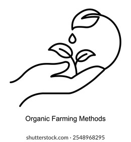 Icono de Vector para métodos de agricultura orgánica en agricultura sostenible. Destaca el crecimiento saludable de las plantas y las prácticas de enriquecimiento del suelo para sistemas agrícolas ecológicos.