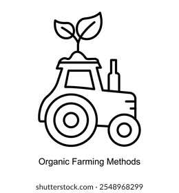 Vector icon for Organic Farming Methods in Sustainable Agriculture. Highlights healthy plant growth and soil enrichment practices for eco-friendly farming systems.