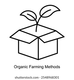 Vector icon for Organic Farming Methods in Sustainable Agriculture. Highlights healthy plant growth and soil enrichment practices for eco-friendly farming systems.