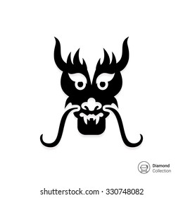 Vector icon of oriental dragon head silhouette