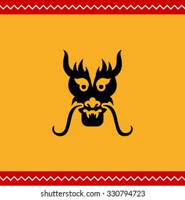 Vector icon of oriental dragon head silhouette