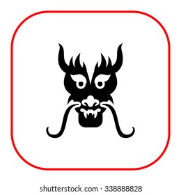 Vector icon of oriental dragon head silhouette