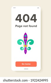Vector icon of ornate Mardi Gras Fleur de Lis. Fat Tuesday, holiday symbol, celebration. Mardi Gras concept. Can be used for topics like European holidays, Mardi Gras symbols, ornaments