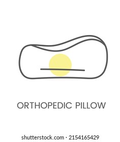 Vector icon orthopedic pillow, for physiotherapy and rehabilitation. Linear illustration