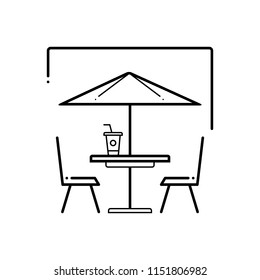 Vector icon for  outdoor cafe