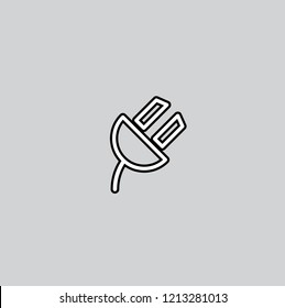 Vector icon of outline plug icon illustration