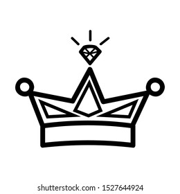 Vector Icon Outline Style, Crown for part Of logo or other related
