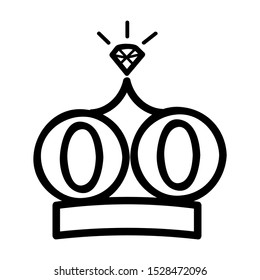 Vector Icon Outline Style, Crown for part Of logo or other related
