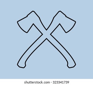 A vector icon outline of two crossed axes
