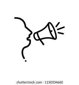 Vector icon for  outspoken
