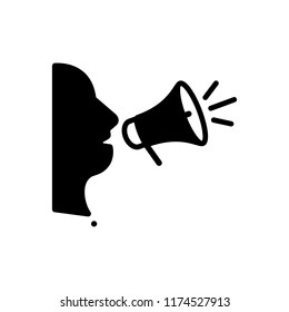 Vector icon for outspoken