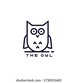 Vector icon or owl logo in thin line style.