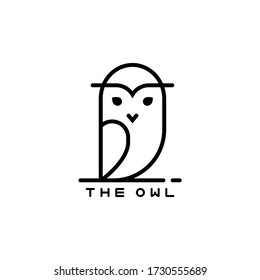 Vector icon or owl logo in thin line style.