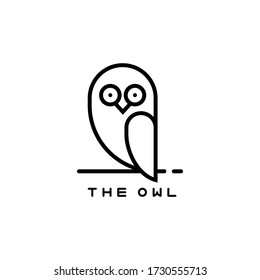 Vector icon or owl logo in thin line style.
