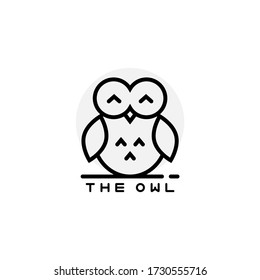 Vector icon or owl logo in thin line style.