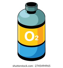 Vector icon of oxigen spray in flat illustration style isolated on white background perfect for healthcare medical emergency and safety graphics
