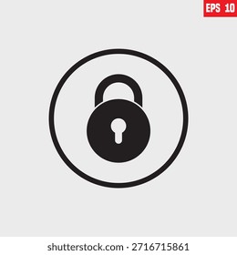 Un candado es un candado portátil que tiene un grillete en forma de U que se puede pasar a través de una abertura y luego asegurar, los íconos como este se usan ampliamente en interfaces digitales para indicar seguridad, privacidad o acceso restringido a archivos, bases de datos o Cuentas. Vector de un candado, comúnmente utilizado para representar la seguridad o un estado bloqueado.