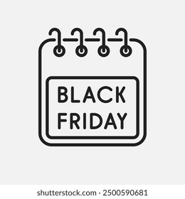 Día de calendario de la página de iconos de Vector - Black Friday - venta grande. Concepto de estilo plano para su negocio, marketing, promoción, Sitio web. Elemento de Vector para la tarjeta, volante, cartel, Cupón, etiqueta engomada.
