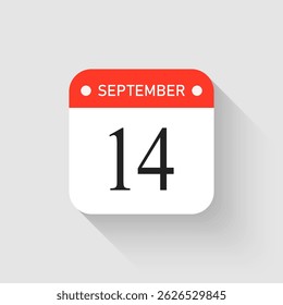 Vetor ícone página dia calendário - 14 de setembro. Modelo de pictograma para aniversário, lembrete, programação, planejamento. Lembrete de ilustração simples 14º mês do dia. Calendário no mural para data, lista de tarefas
