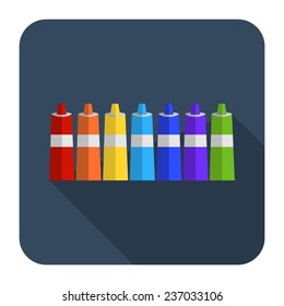 vector icon of paint in tubes flat design