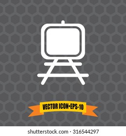 Vector Icon of Painting Stand on Dark Gray Background. Eps.10.