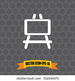 Vector Icon of Painting Stand on Dark Gray Background. Eps.10.