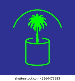 Icono vector de la planta de palma. Logo de la hoja de palma. Concepto de logotipo para Arabia Saudita. Símbolo de árbol natural