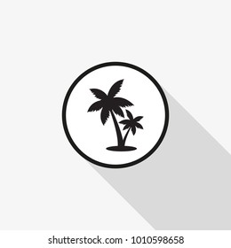 Vector icon palm tree with a long shadow