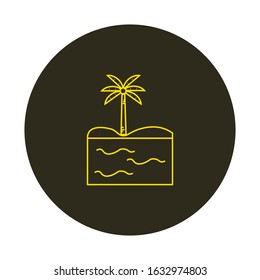 Vector icon, of palm tree on beach
