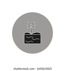 Vector icon, of palm tree on beach