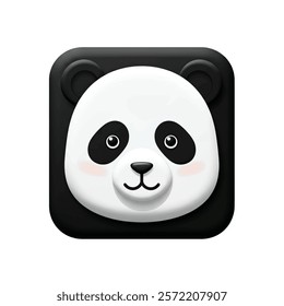 Vector icon of panda headshot with gentle eyes