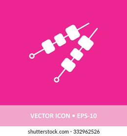 Vector Icon of Paneer tikka kabab on Magenta Background. Eps.10.