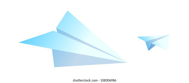 avión de papel de icono vector