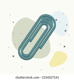 Vector icon of a paper clip on multicolored background. Layers grouped for easy editing illustration. For your design.
