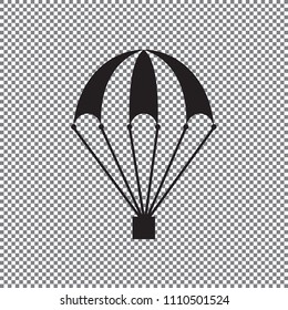 Vector icon of a parachute on a transparent background