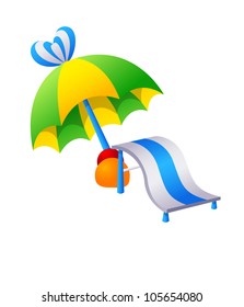 Vector icon parasol and chair