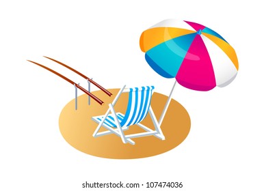 vector icon parasol and chair