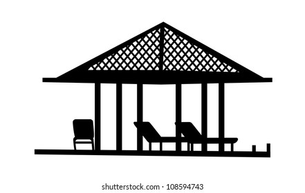 vector icon parasol and chair