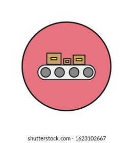 vector icon, parcel conveyor belt