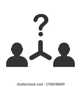 Icono de vector para una asociación o trabajo. Trabajo en equipo y colaboración. Plantilla para el sitio y la aplicación.aislado en un fondo blanco. Diseño sencillo.
